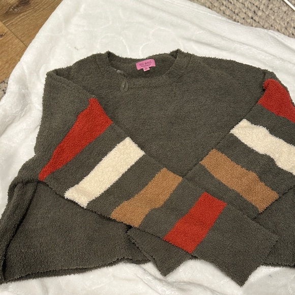 Mi Ami for Francesca’s Multicolor Striped Sleeve Sweater - Picture 1 of 2